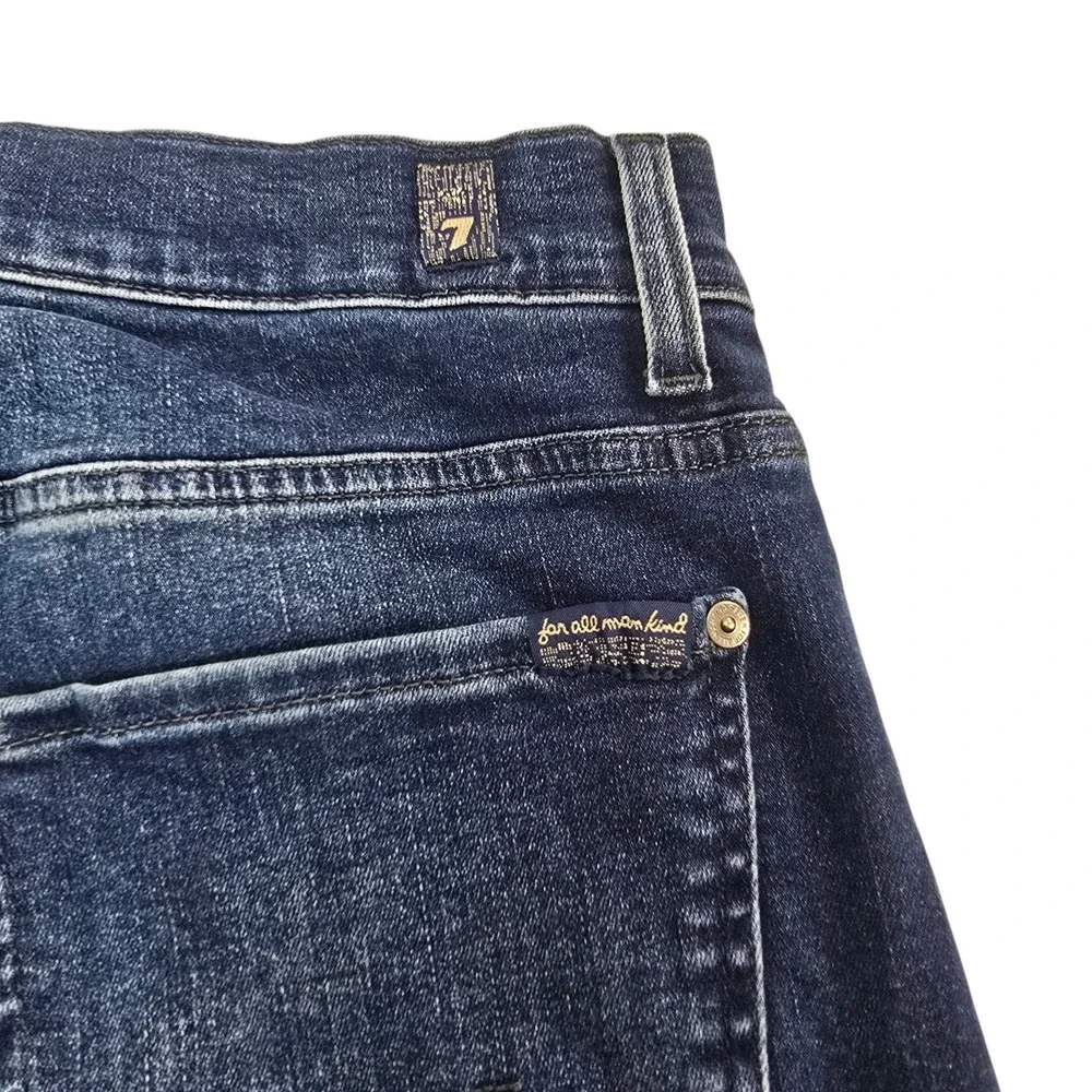 7 For All Mankind Austyn Squiggle Jeans Mens 32 Dark Lago Blue Straight Designer